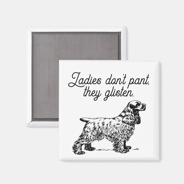 Cocker Spaniel Cartoon with Funny Pet Joke Magnet (Front/Back)