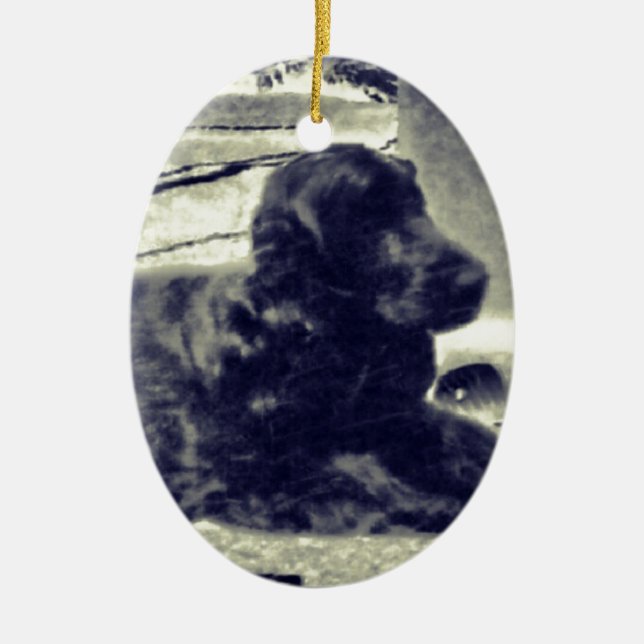 Cocker Spaniel Ceramic Tree Decoration (Front)