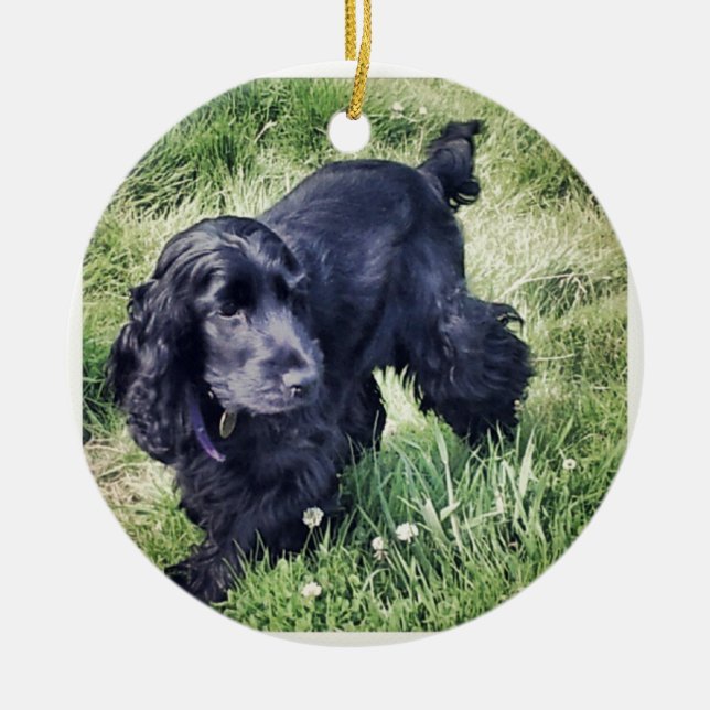 Cocker Spaniel Ceramic Tree Decoration (Front)