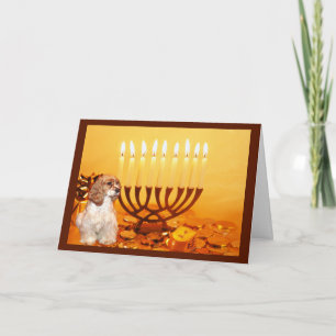 Cocker Spaniel Chanukah Card Menorah2