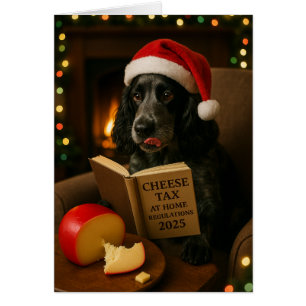 Cocker spaniel  'Cheese Tax' Christmas card