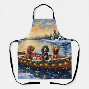 Cocker Spaniel Christmas Boat Holiday Apron