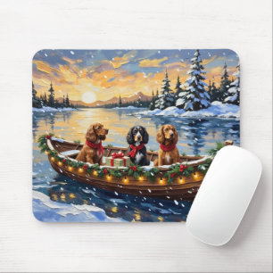 Cocker Spaniel Christmas Boat Holiday Mouse Mat