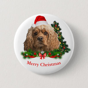 Cocker spaniel Christmas buttons
