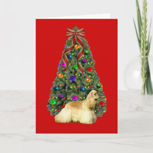 Cocker Spaniel Christmas Card Tree (Front)