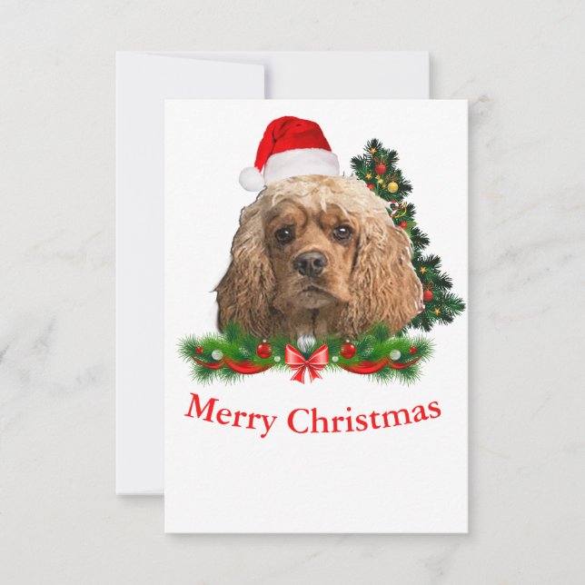 Cocker spaniel Christmas cards (Front)