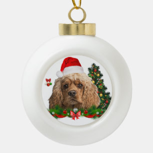 Cocker spaniel Christmas   Ceramic Ball Christmas Ornament