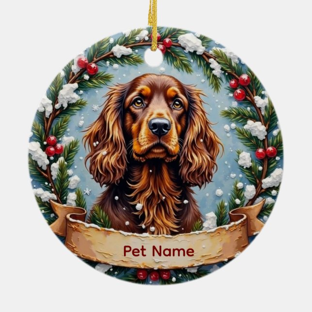 Cocker Spaniel Christmas Ceramic Tree Decoration (Back)