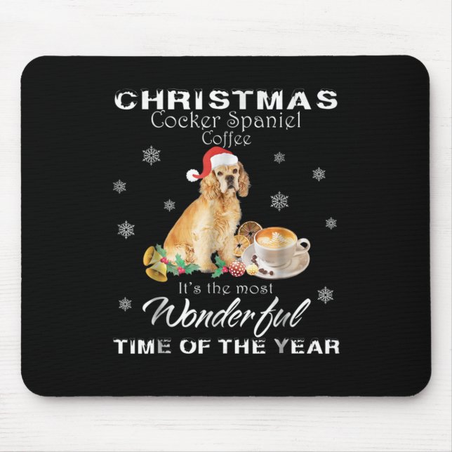 Cocker Spaniel | Christmas Cocker Spaniel Coffee Mouse Mat (Front)