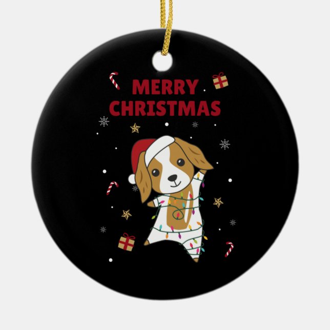Cocker Spaniel Christmas Dog Winter Animals Dogs Ceramic Tree Decoration (Front)