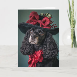 Cocker Spaniel Christmas Elegant Victorian Dog Holiday Card