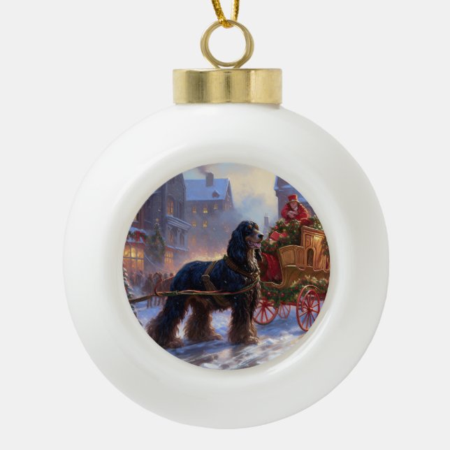 Cocker Spaniel Christmas Festive Season Ceramic Ball Christmas Ornament (Front)