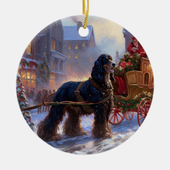 Cocker Spaniel Christmas Festive Season Ceramic Tree Decoration (Front)
