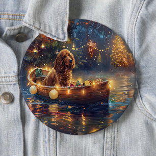 Cocker Spaniel Christmas Festive Voyage 6 Cm Round Badge