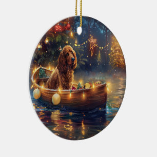 Cocker Spaniel Christmas Festive Voyage Ceramic Tree Decoration