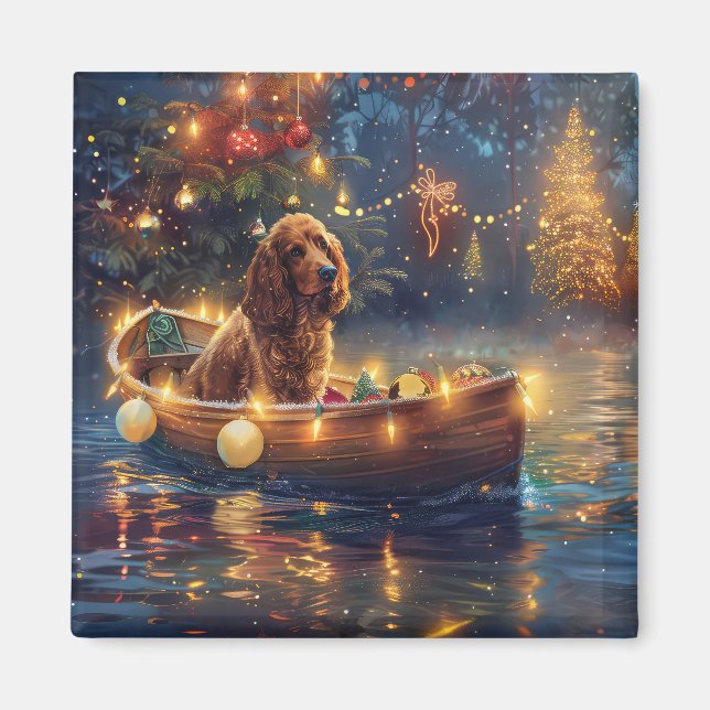 Cocker Spaniel Christmas Festive Voyage Magnet (Front)