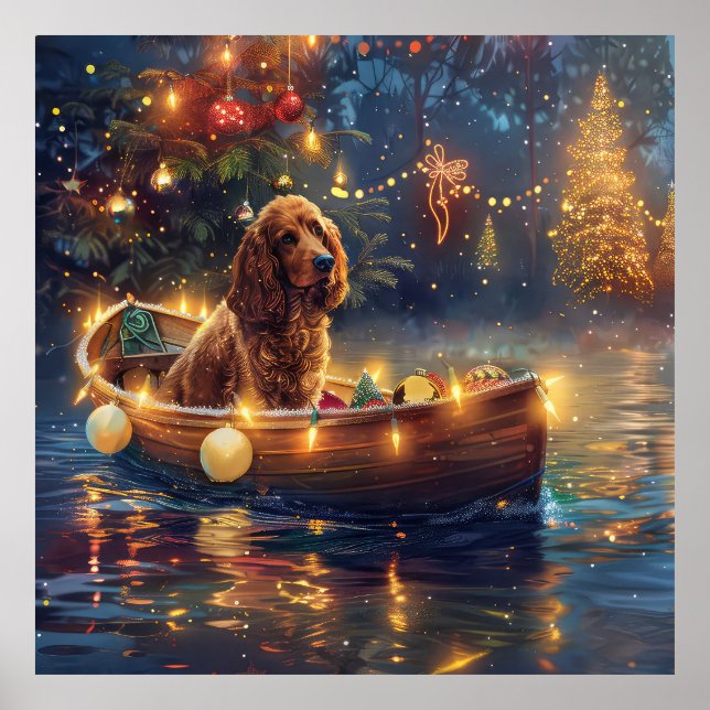 Cocker Spaniel Christmas Festive Voyage Poster (Front)