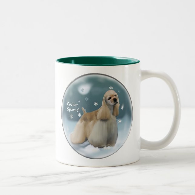 Cocker Spaniel Christmas Gifts Two-Tone Coffee Mug (Right)