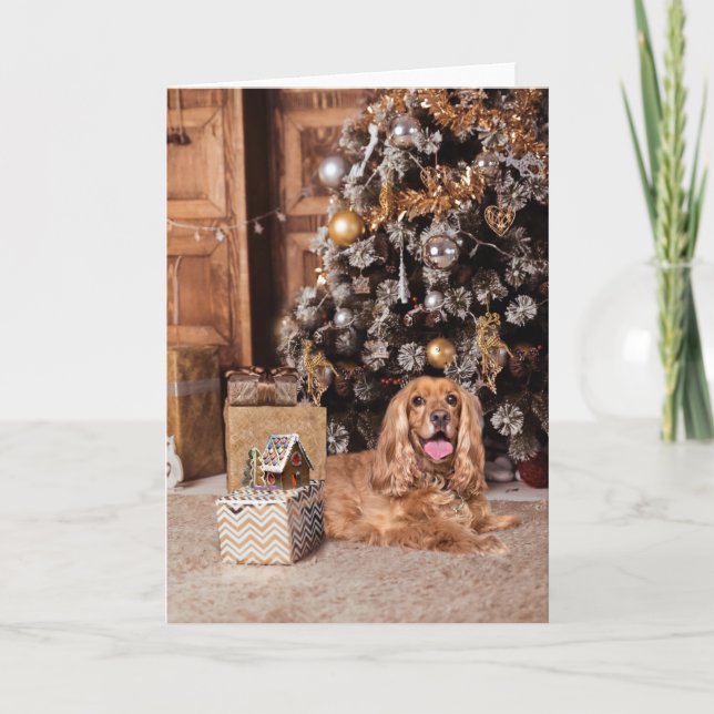 Cocker Spaniel Christmas Holiday Card (Front)