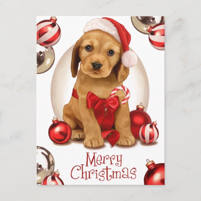 Cocker Spaniel Christmas Holiday Postcard (Front)