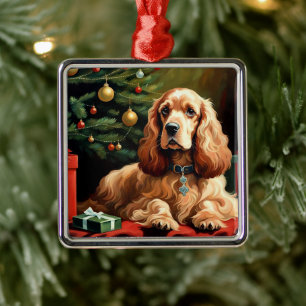 Cocker Spaniel Christmas Metal Tree Decoration