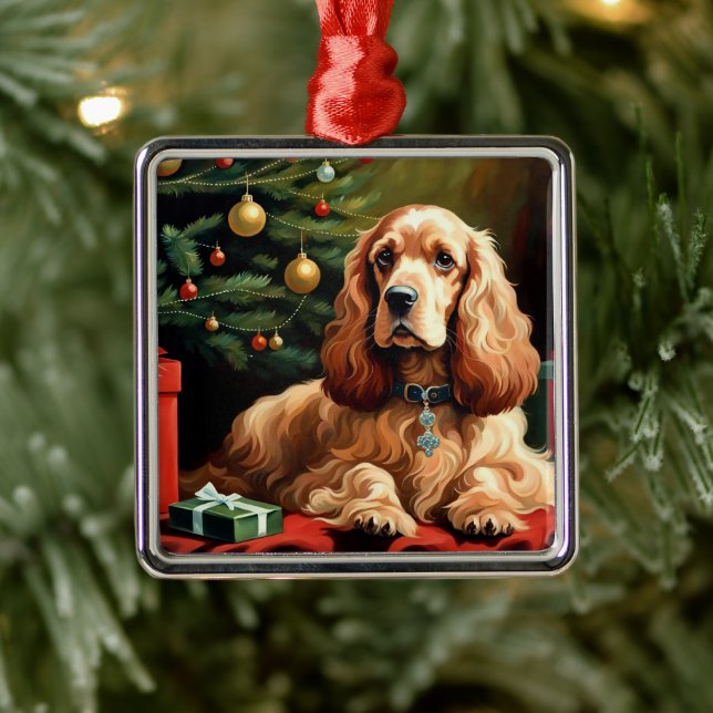 Cocker Spaniel Christmas Metal Tree Decoration (Tree)