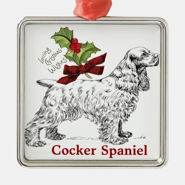 Cocker Spaniel Christmas Ornament (Front)