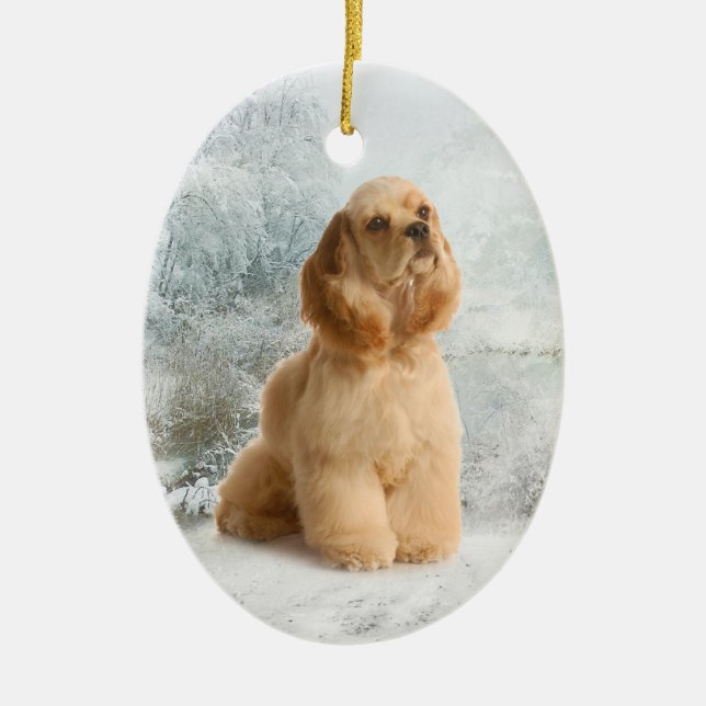 Cocker Spaniel Christmas Ornament (Front)