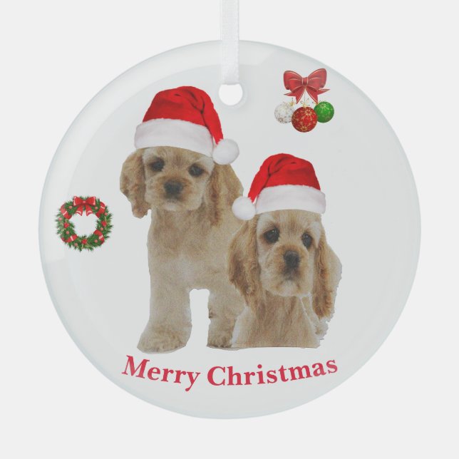 Cocker spaniel Christmas ornament (Front)