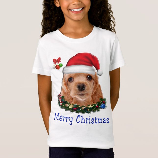 Cocker Spaniel Christmas T-Shirt (Front)