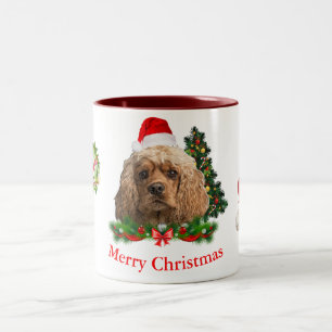 Cocker spaniel Christmas Two-Tone Coffee Mug