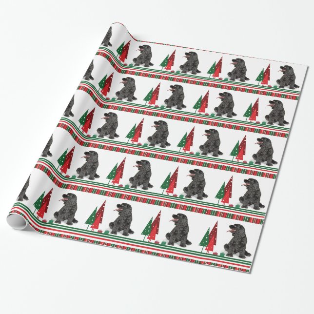 Cocker Spaniel Christmas Wrapping Paper (Unrolled)