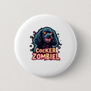 Cocker Spaniel Cockie Zombie Dog Halloween Essenti 6 Cm Round Badge