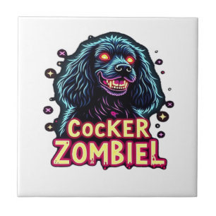 Cocker Spaniel Cockie Zombie Dog Halloween Essenti Tile