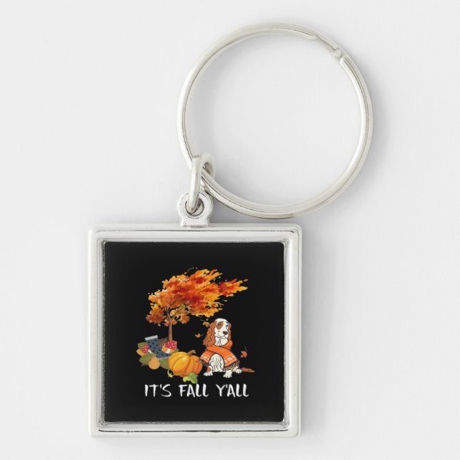 Cocker Spaniel Costume Autumn It’s Fall Y’all Key Ring (Front)