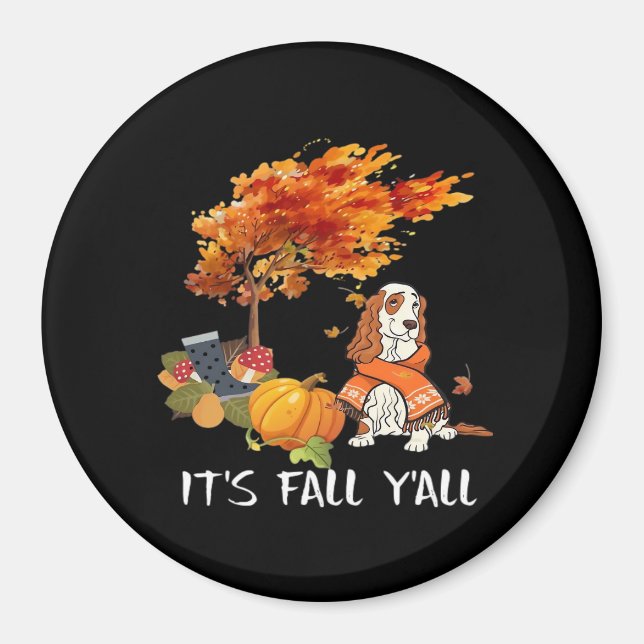 Cocker Spaniel Costume Autumn It’s Fall Y’all Magnet (Front)