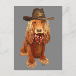 Cocker Spaniel Cowboy Postcard