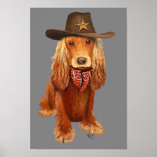 Cocker Spaniel Cowboy Poster (Front)