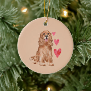 Cocker Spaniel Customisable Pet Name Ceramic Tree Decoration