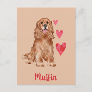 Cocker Spaniel Customisable Pet Name Postcard