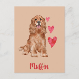 Cocker Spaniel Customisable Pet Name Postcard