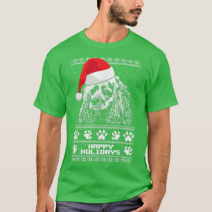 Cocker Spaniel Cute Happy Holidays Christmas T-Shirt