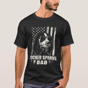 Cocker Spaniel Dad Cool Vintage Retro Proud Americ T-Shirt