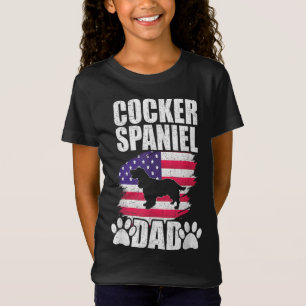 Cocker Spaniel Dad Dog Lover American US Flag T-Shirt