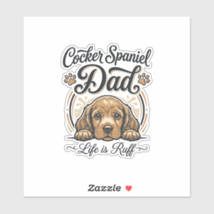 Cocker Spaniel Dad Life Is Ruff Vintage Dog Shirt_