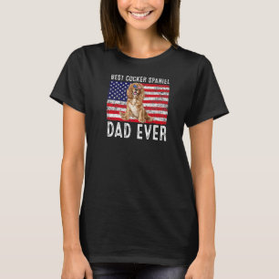 Cocker Spaniel Dad Usa American Flag Cocker Spanie T-Shirt