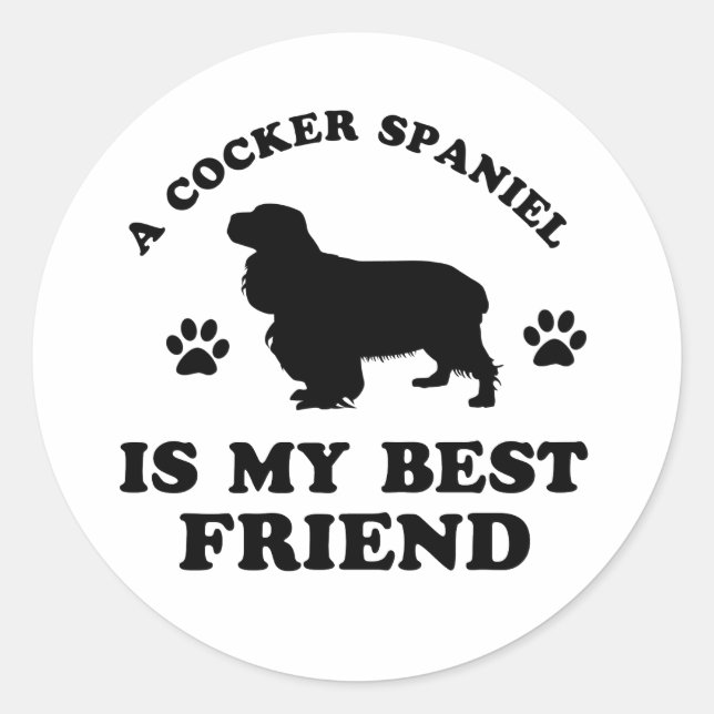 Cocker Spaniel designs Classic Round Sticker (Front)