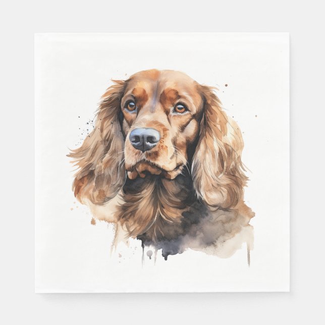 Cocker Spaniel, Dog Art, Cocker Spaniel Gift, Pet  Napkin (Front)