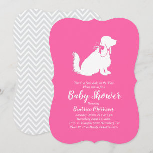 Cocker Spaniel Dog Baby Shower Girl Pink Invitation
