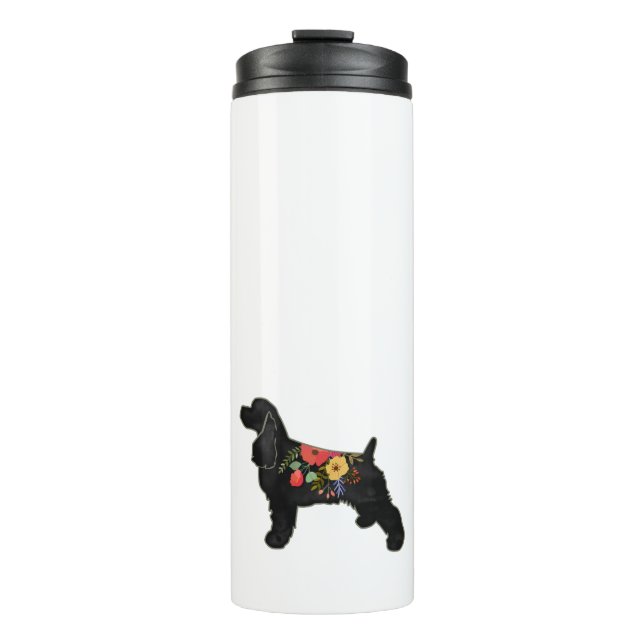 Cocker Spaniel Dog Breed Bohemian Floral Saddle Thermal Tumbler (Front)